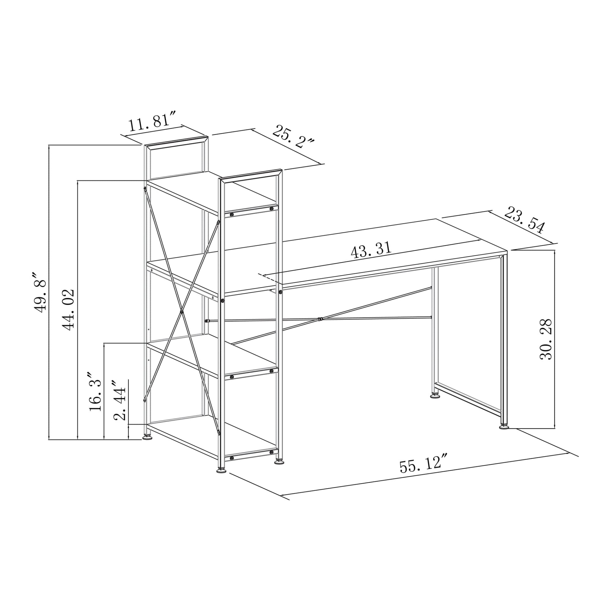 Realspace® Trazer 56"W Computer Desk With Storage Shelves, Gray