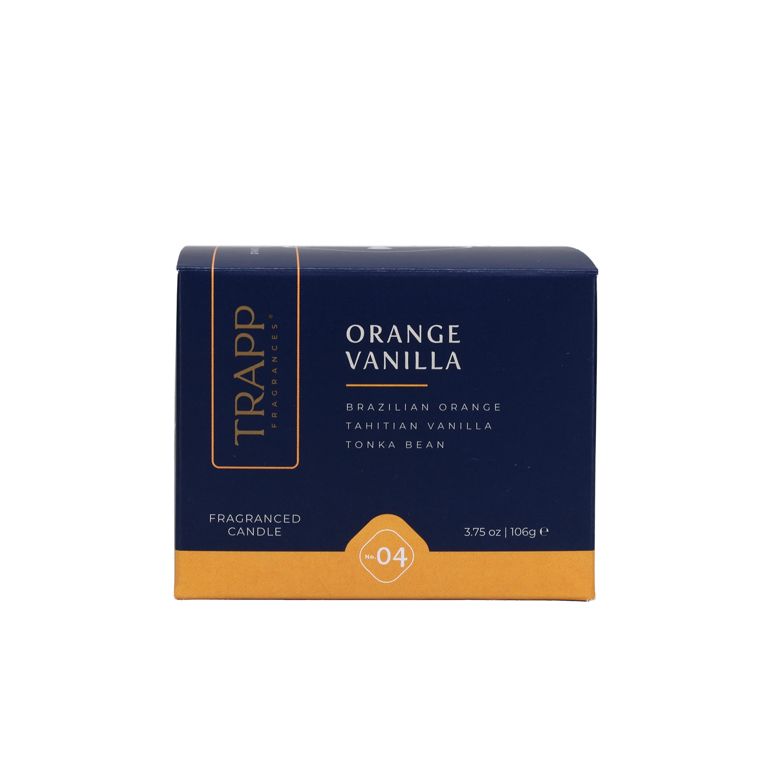 Trapp - No. 4 Orange Vanilla - 3.75 oz. Small Poured Candle - Aromatic Home Fragrance with Fruity Scent of Brazilian Orange, Tahitian Vanilla, & Tonka Bean Notes - Soy Wax Blend