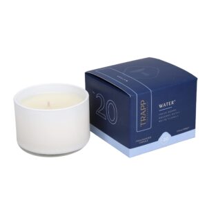 trapp - no. 20 water - 3.75 oz. small poured candle - aromatic home fragrance with fresh scent of fresh ozone, aqueous notes, & white florals notes - soy wax blend