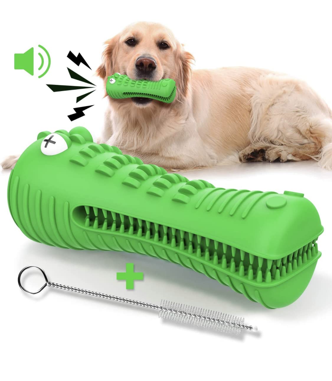 Dealhub Dog Chew Toy, Natural Rubber Dog Toothbrush Aggressive Chewers, for Medium to Large Dogs, Squeaky Dog Toy, Extremely Durable Dog Toy