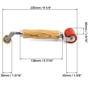 QWORK Seam Roller, 40mm Silicone Seam Roller with 6mm Brass Detail Penny Roller, Smoothing Seam Roller Tool for PVC/TPO/EPDM Single Ply Roofing Tape