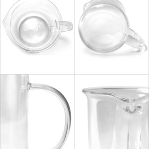 QWORK Beaker with Handle, 250ml/8.45oz, Measuring Cup, Borosilicate Glass, Beaker Mug with Pouring Spout, 2 Pack