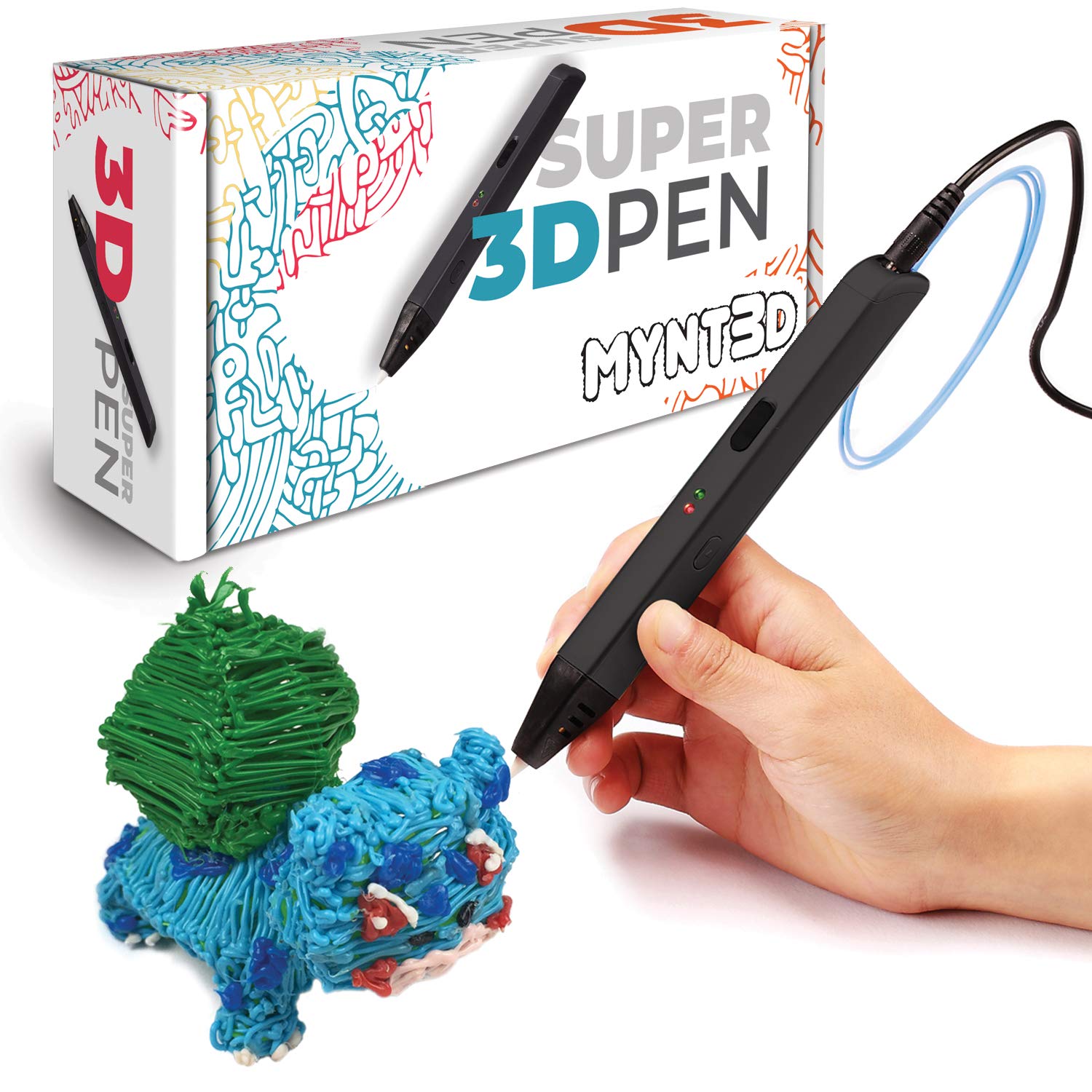 MYNT3D Super 3D Pen and Mat Kit ‚Äì Draw in 3D Using ABS and PLA Filaments