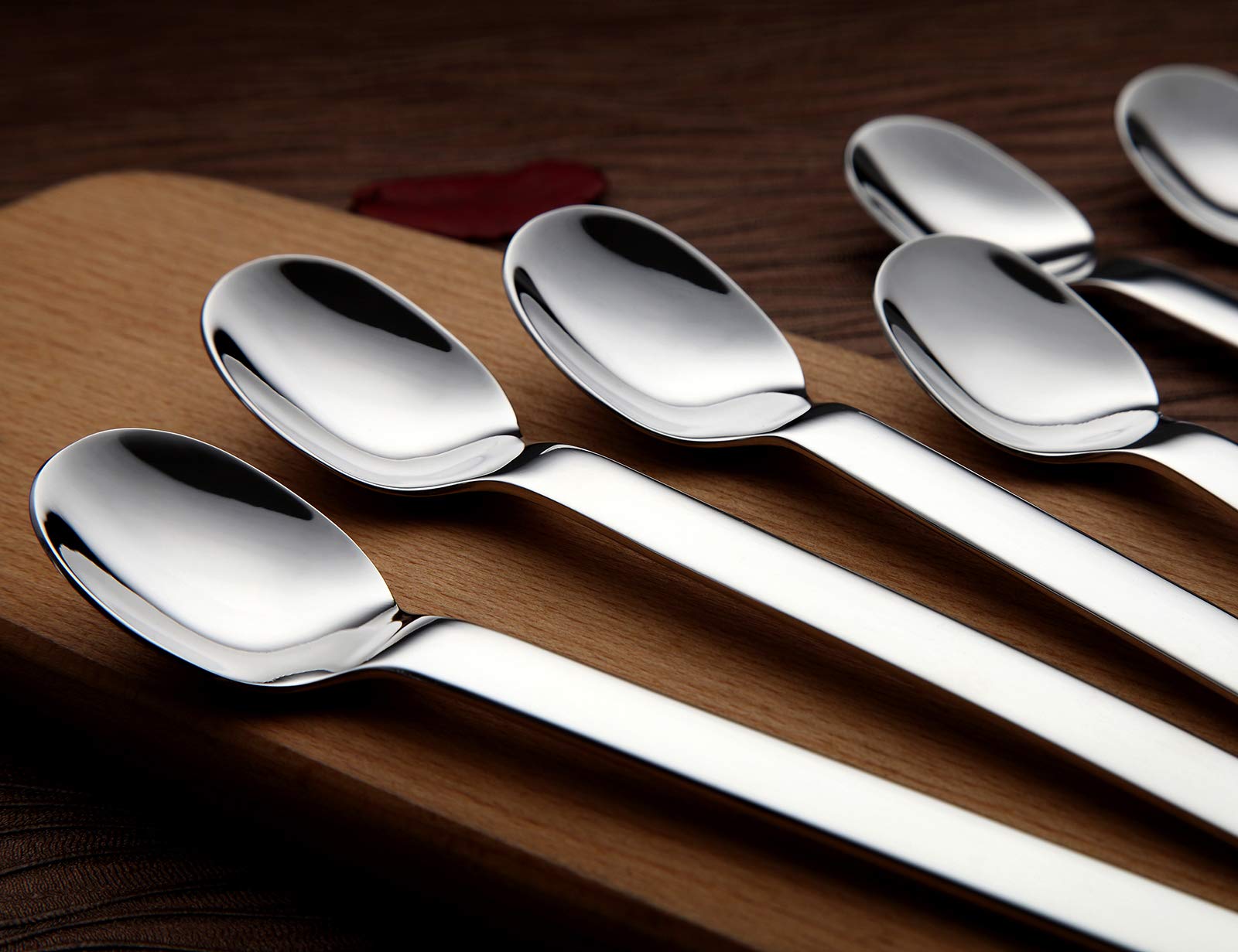 Krihan Demitasse Espresso Spoons, Mini Coffee Spoon Set of 6, 18/10 Stainless Steel Teaspoons, 5.43-Inch Small Spoons for Dessert, Tea & Coffee, Dishwasher Safe