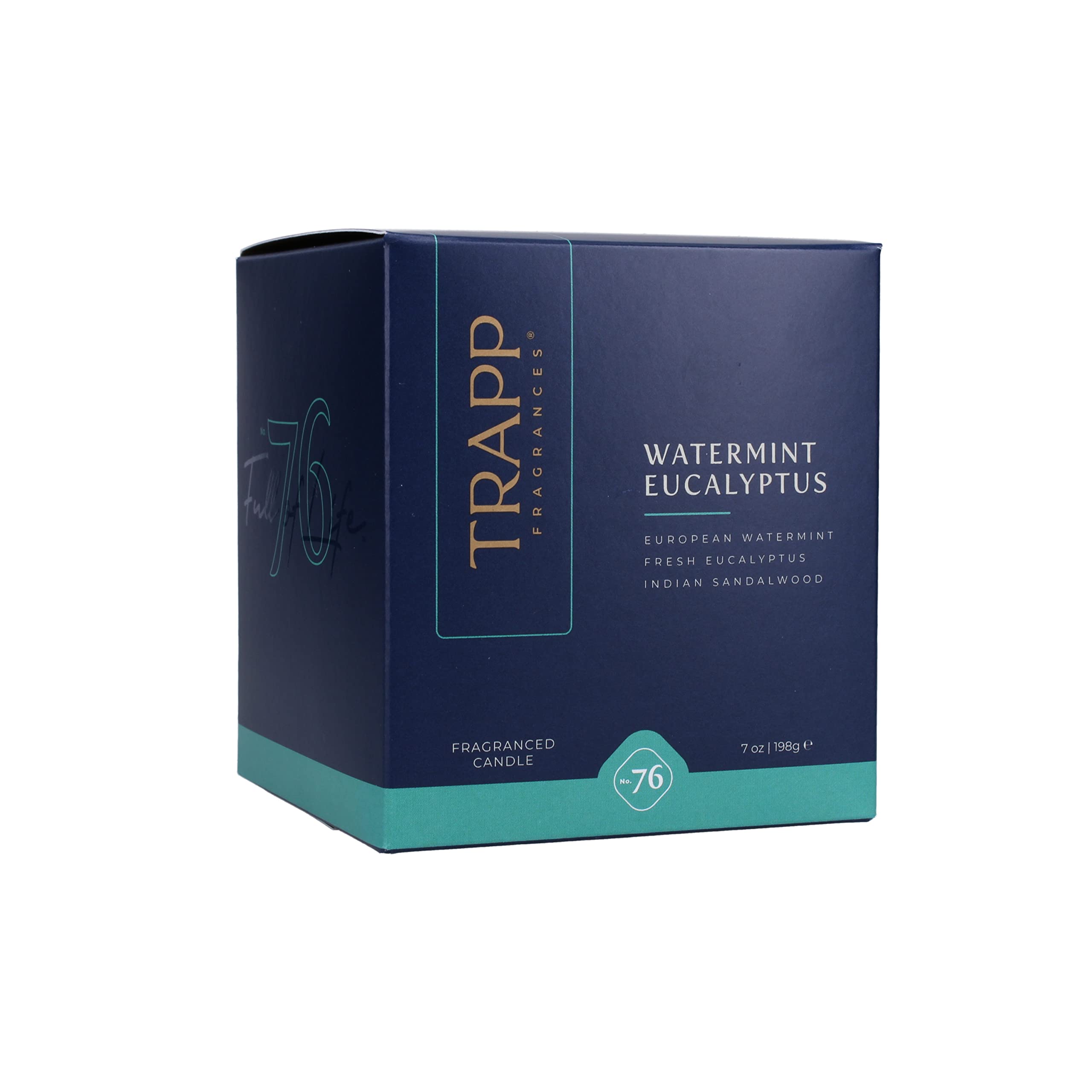 Trapp - No. 76 Watermint Eucalyptus - 7 oz. Signature Candle - Aromatic Home Fragrance with Fresh Scent of European Watermint, Fresh Eucalyptus, & Indian Sandalwood Notes - Petrolatum Wax