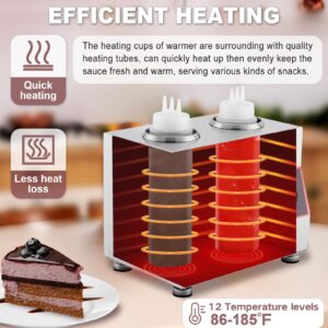 Saladulce Electric Cheese Sauce Warmer Nacho Cheese Dispenser Warmer with 22oz Bottles, Bottle Warmer for Cheese Chocolate Hot Fudge Caramel 86-185℉ 110V