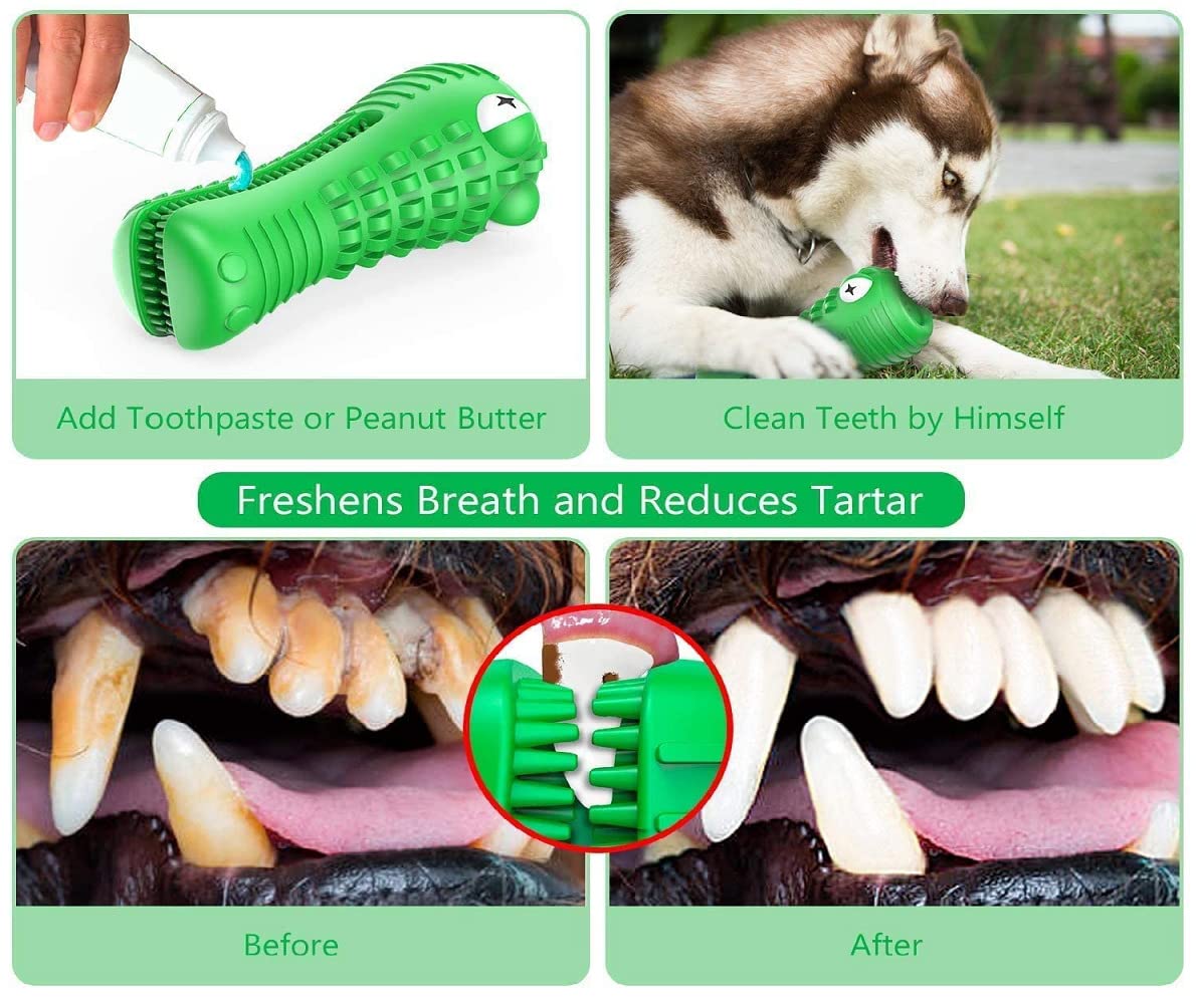 Dealhub Dog Chew Toy, Natural Rubber Dog Toothbrush Aggressive Chewers, for Medium to Large Dogs, Squeaky Dog Toy, Extremely Durable Dog Toy