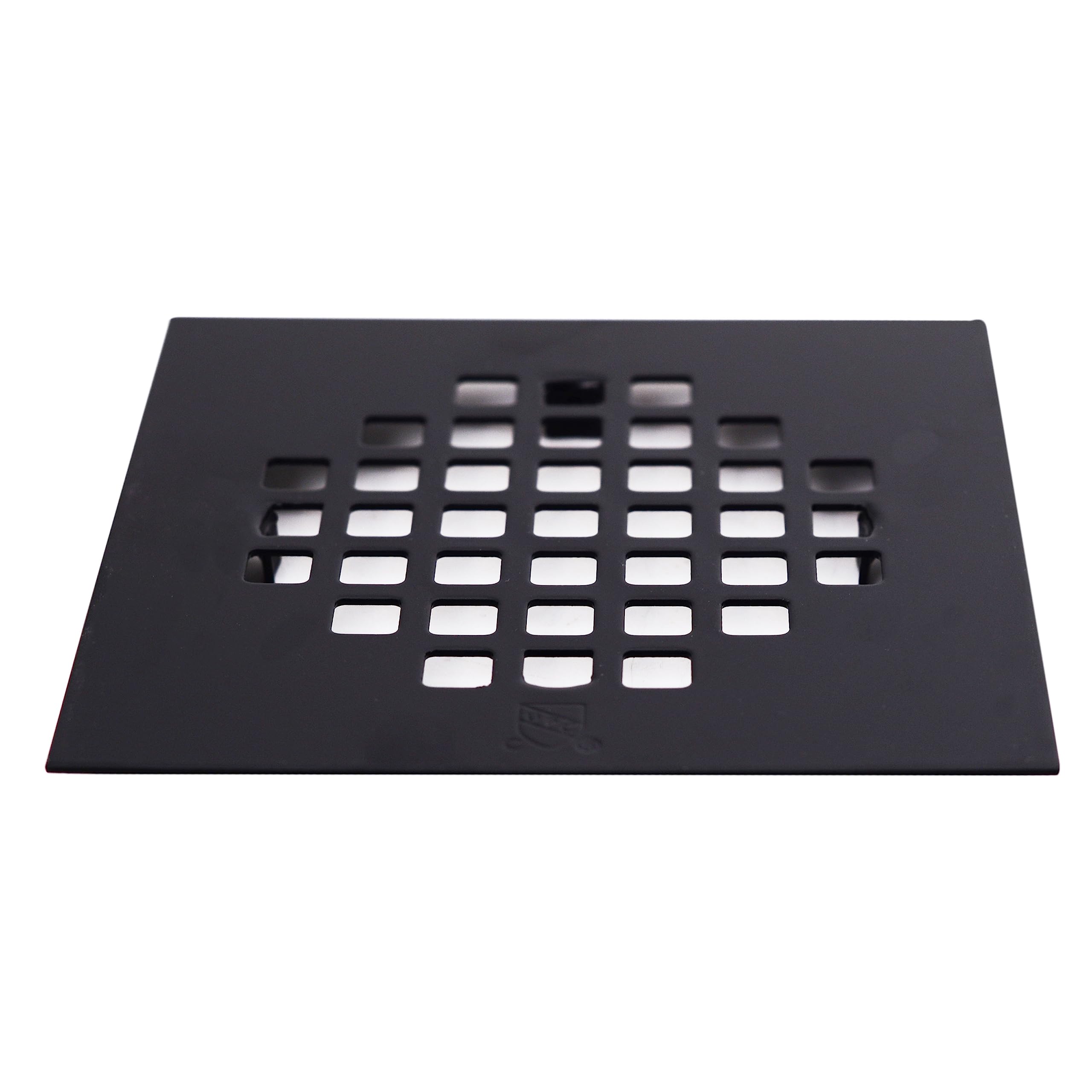 Westbrass D206PS-62 4-1/4" Square Grate Shower Drain Cover with 2" SCH 40 PVC Drain Pipe, Matte Black