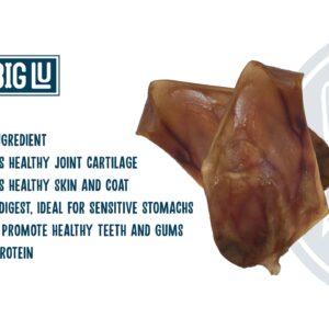 Big Lu – Pig Ear Dog Food, All Natural Pork Based Dog Treats, Single Ingredient Pig Ears for Dogs, Dog Chews Rich in Glucosamine and Chondroitin for Joint Health (12 Chews)