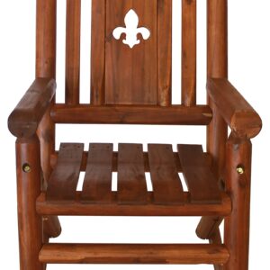 Leigh Country Amberlog Single Rocker with Fleur-De-Lis Cutout Rocking Chair, Brown