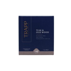 Trapp - No. 68 Teak & Oud Wood - 7 oz. Signature Candle - Aromatic Home Fragrance with Earthy Scent of Burmese Teak, Oud Wood, & Madagascar Vanilla Notes - Petrolatum Wax