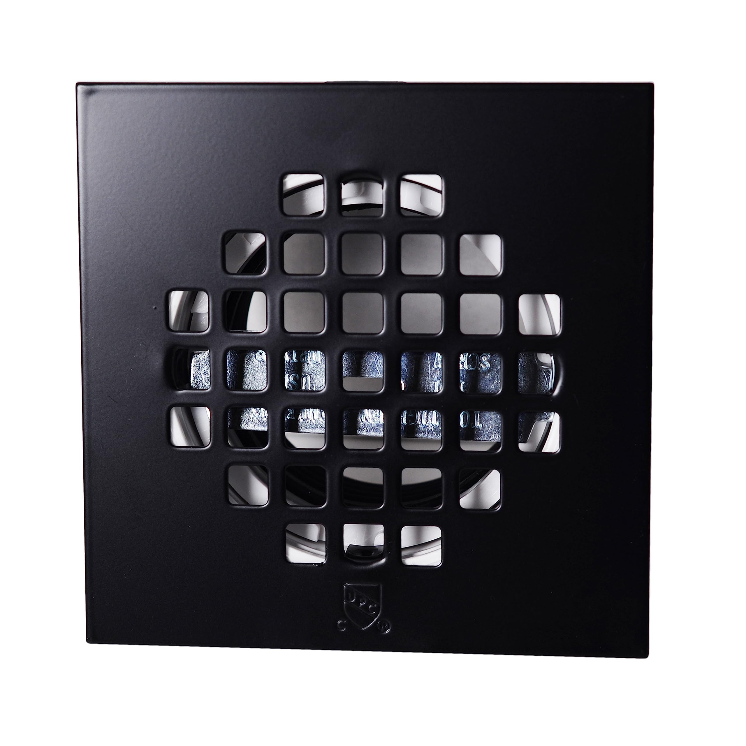 Westbrass D206PS-62 4-1/4" Square Grate Shower Drain Cover with 2" SCH 40 PVC Drain Pipe, Matte Black