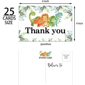 Yuansail Baby Shower Thank You Postcards, Dinosaur Theme Appreciation Post Cards, 25 cards – (bb016-ganxie)