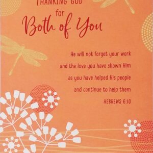 Greeting Card Thanking God For Both of You - Pastor and Wife Ministry Clergy Appreciation Thank You For Your Heart For People And All You Do For Us