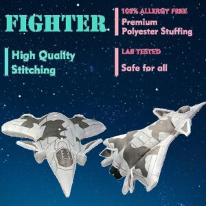 ELAINREN Simulation Airplane Model Plush Soft Hugging Pillow with Blanket Large Stuffed Space Shuttle Plushie Plane Toy Back Cushion,Thunderbirds Plush Gifts(75x55cm)