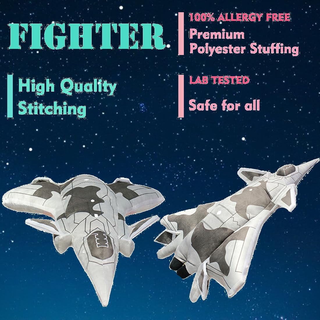 ELAINREN Simulation Airplane Model Plush Soft Hugging Pillow with Blanket Large Stuffed Space Shuttle Plushie Plane Toy Back Cushion,Thunderbirds Plush Gifts(75x55cm)