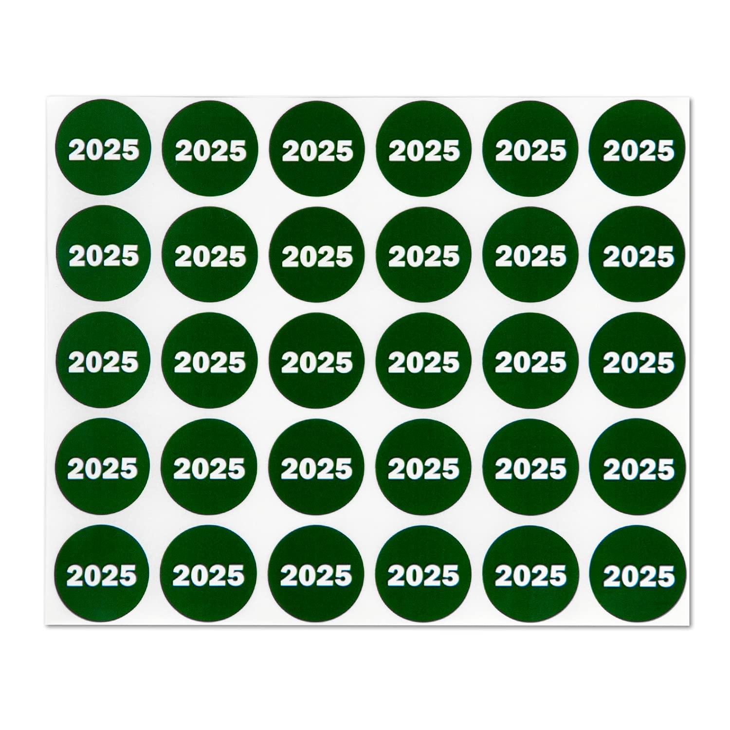 1 Pack of 300 Labels - 2025 Year Stickers, 0.75 inch Circle Dot, Color Coded Green 2025 Year Labels/Class of 2025 Stickers/Book Keeping/Office Organization Inventory