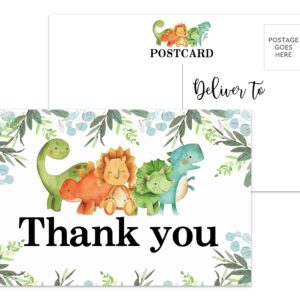 Yuansail Baby Shower Thank You Postcards, Dinosaur Theme Appreciation Post Cards, 25 cards – (bb016-ganxie)