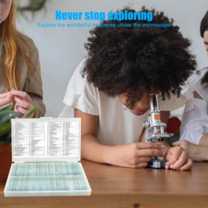 Microscope Slides, 100 Pcs Prepared Microscope Slides with Specimens for Kids Home School Class Learning