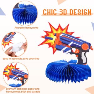 LINGXIU 10 Pieces Dart War Party Decorations Nerf Dart War Gun Party Honeycomb Centerpieces Birthday Party Table Toppers Double RZ0037 0