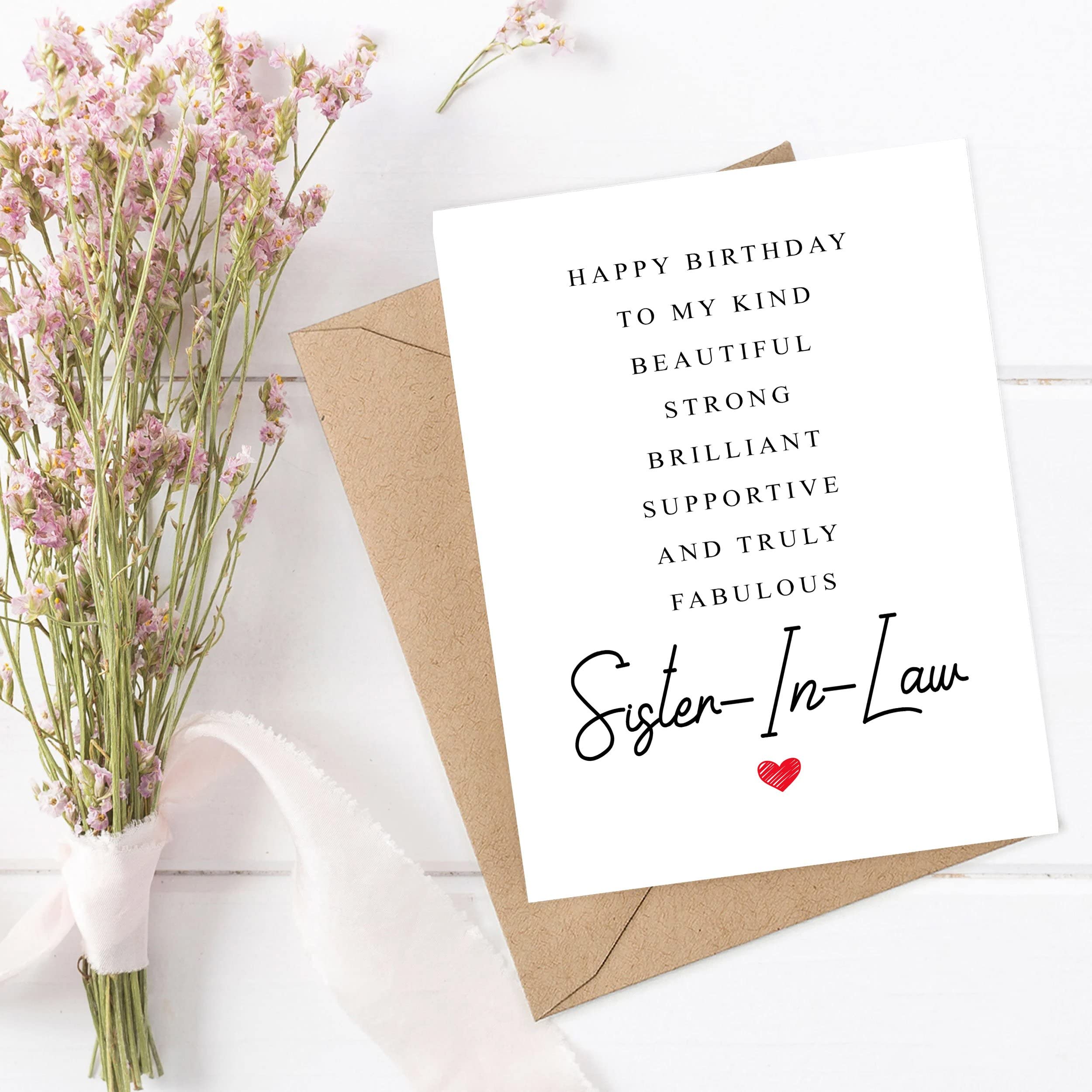 Averaze Sister-In-Law Birthday Card Poem - Amazing Sister-In-Law Gift - Birthday Card Sister-In-Law - Special Sister-In-Law Birthday Card - Birthday Card For Sister-In-Law, 5 x 7 inches