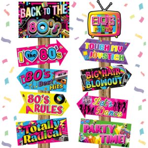 20 pieces 80's party sign back to 80s theme photo booth props retro party decorations birthday party favors cute cassette tape 10 styles 80s cutouts for 1980s neon throwback adults birthday supplies