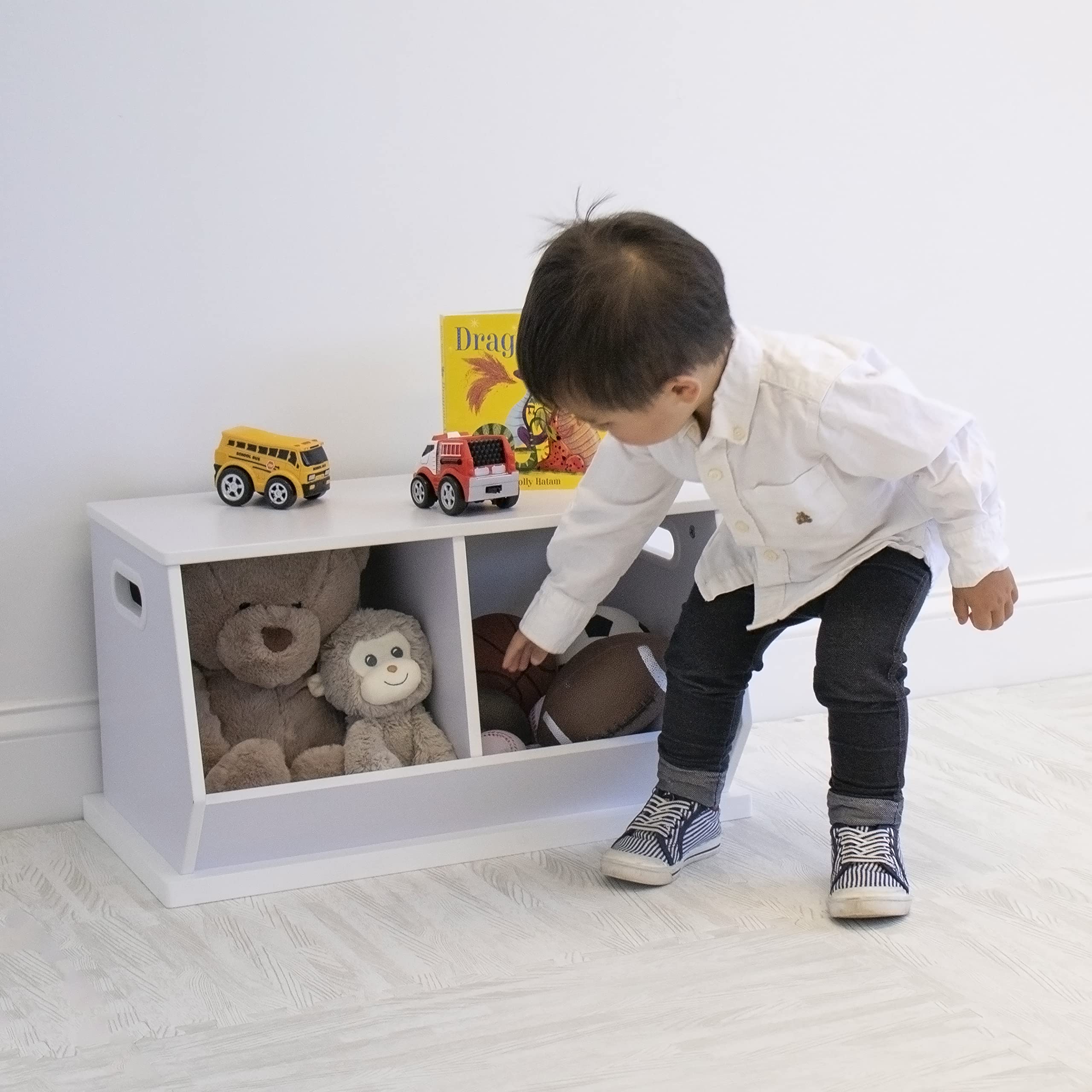 Humble Crew Wood Toy Storage Cubby and Kids Bookcase