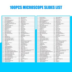 Microscope Slides, 100 Pcs Prepared Microscope Slides with Specimens for Kids Home School Class Learning