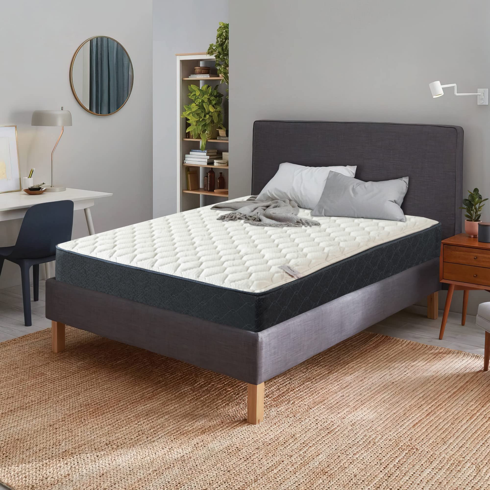 Treaton,9-Inch Medium Firm Memory Foam to Give You The Best Sleep Hybrid Mattress,Compatible with Adjustable Bed, Twin, Black.