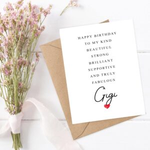 Averaze Gigi Birthday Card Poem - Amazing Gigi Gift - Birthday Card Gigi - Special Gigi Birthday Card - Birthday Card For Gigi 5 x 7 inches