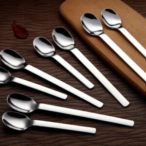 Krihan Demitasse Espresso Spoons, Mini Coffee Spoon Set of 6, 18/10 Stainless Steel Teaspoons, 5.43-Inch Small Spoons for Dessert, Tea & Coffee, Dishwasher Safe