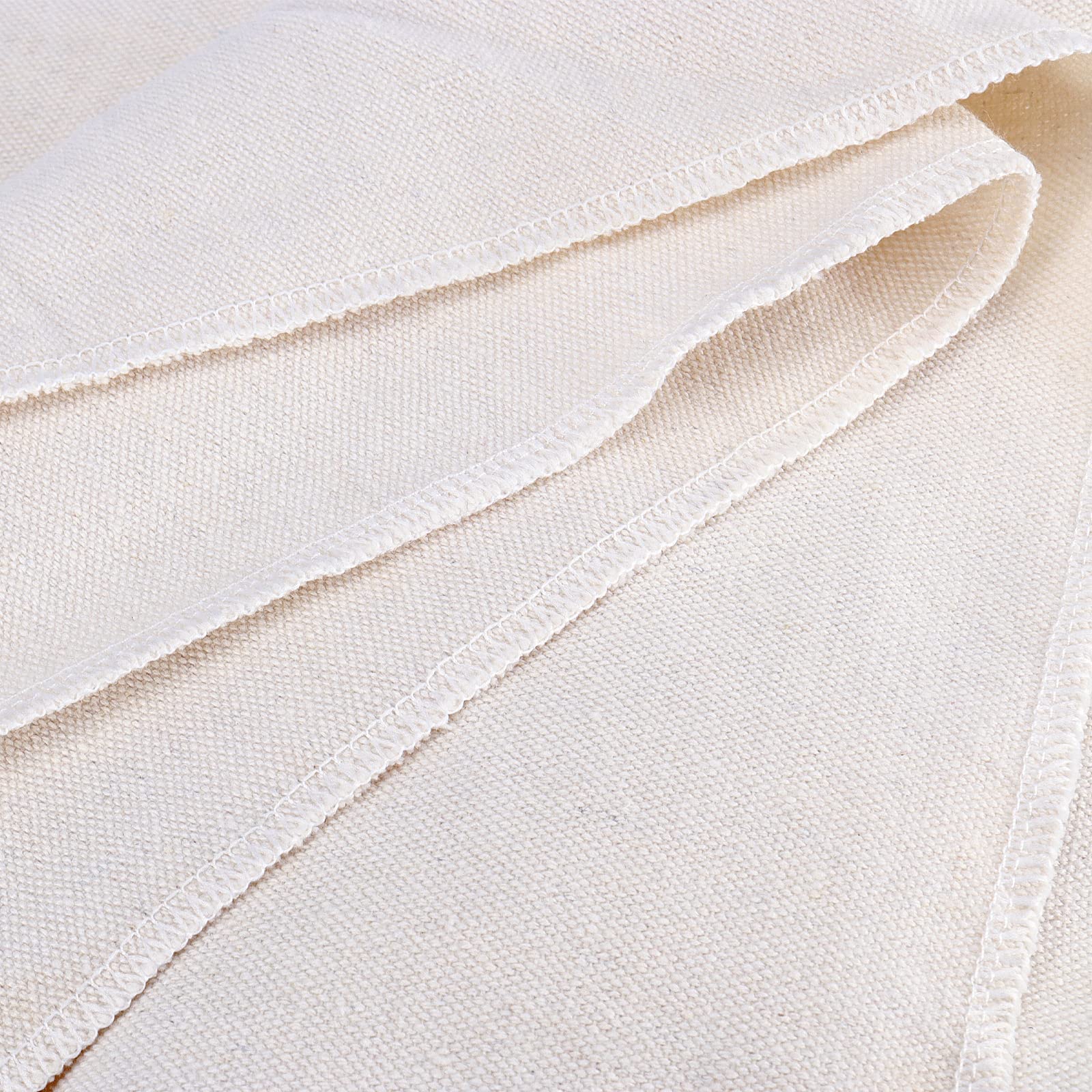 JAPCHET 59 x 157 Inches/ 4 Yards Natural Linen Needlework Fabric, Pure Linen Embroidery Fabric Cloth by The Yard for Needlework, Crafts, Bags, Garments, Tablecloths