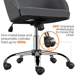 Yaheetech Office Chair Height Adjustable Mid Back Chair Swivel Large Seat Chairs Desk Chair Computer Chair on Wheels with Armrests