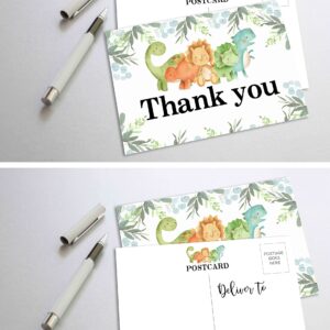 Yuansail Baby Shower Thank You Postcards, Dinosaur Theme Appreciation Post Cards, 25 cards – (bb016-ganxie)