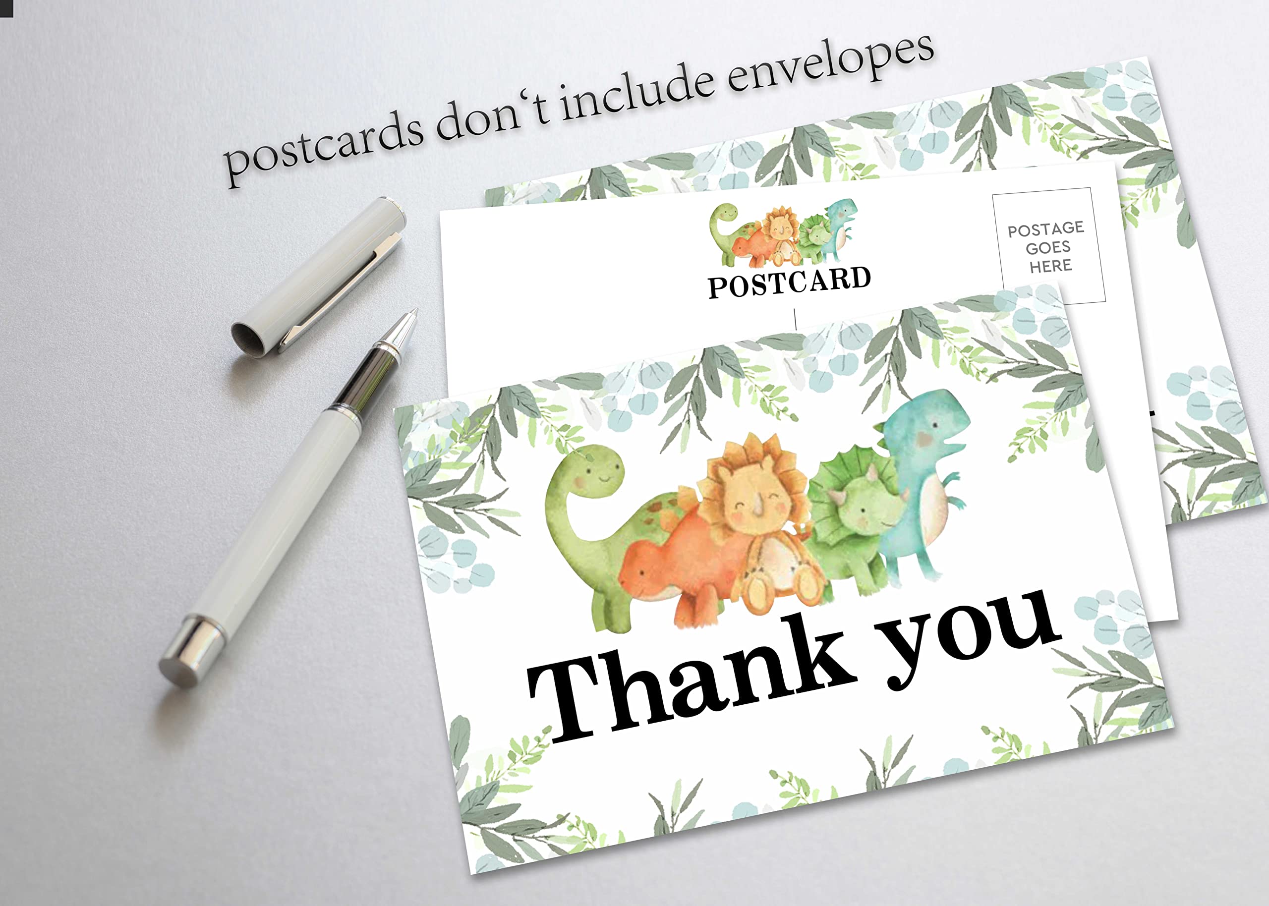 Yuansail Baby Shower Thank You Postcards, Dinosaur Theme Appreciation Post Cards, 25 cards – (bb016-ganxie)