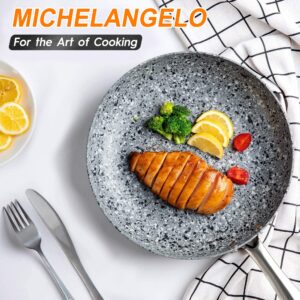 MICHELANGELO Stone Frying Pans Set 10 Inch & 12 Inch, Nonstick Frying Pans with 100% APEO & PFOA-Free Stone Non Stick Coating, Granite Skillet Set, Nonstick Skillets 2 Pcs