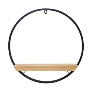 Melrose Indoor Modern Home Decorative Circle Shelf Iron/Wood