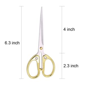 6.3" Stainless Steel Office Scissors,Ultra Sharp Blade Shears,Sturdy Sharp Scissors for Office Home School Sewing Fabric Craft Multipurpose Scissors