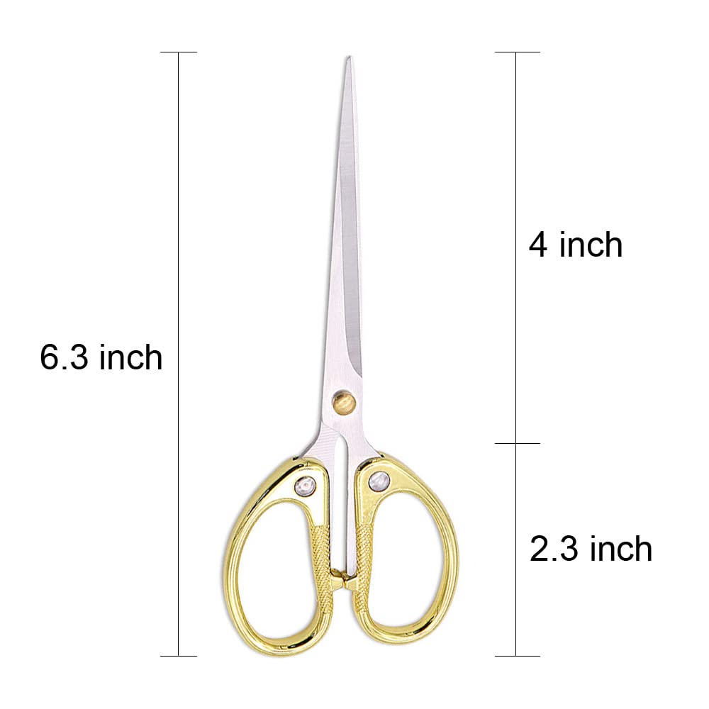 6.3" Stainless Steel Office Scissors,Ultra Sharp Blade Shears,Sturdy Sharp Scissors for Office Home School Sewing Fabric Craft Multipurpose Scissors