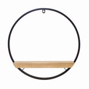 Melrose Indoor Modern Home Decorative Circle Shelf Iron/Wood