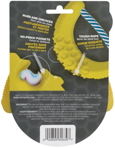 JW Pet CHEW-EE Dental Dog Chew Toy; Cleans Your Pet's Teeth and Gums As They Play; Add Their Favorite Flavors, Banana,Yellow