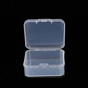 5 Pack Square Storage Box with Hinged Lid, 2.2x2.2x0.8inches Transparent Storage Containers for Accessories, Beads, Crafts and Screws, Classified Storage to Keep The House Tidy