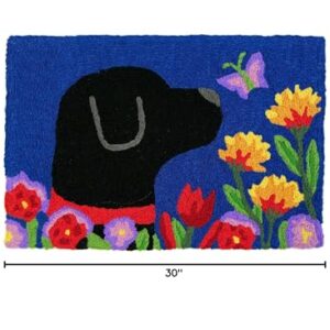 Garden Lab Jellybean Accent Rug with Black Lab Floral Rug 20"x30" Doormat