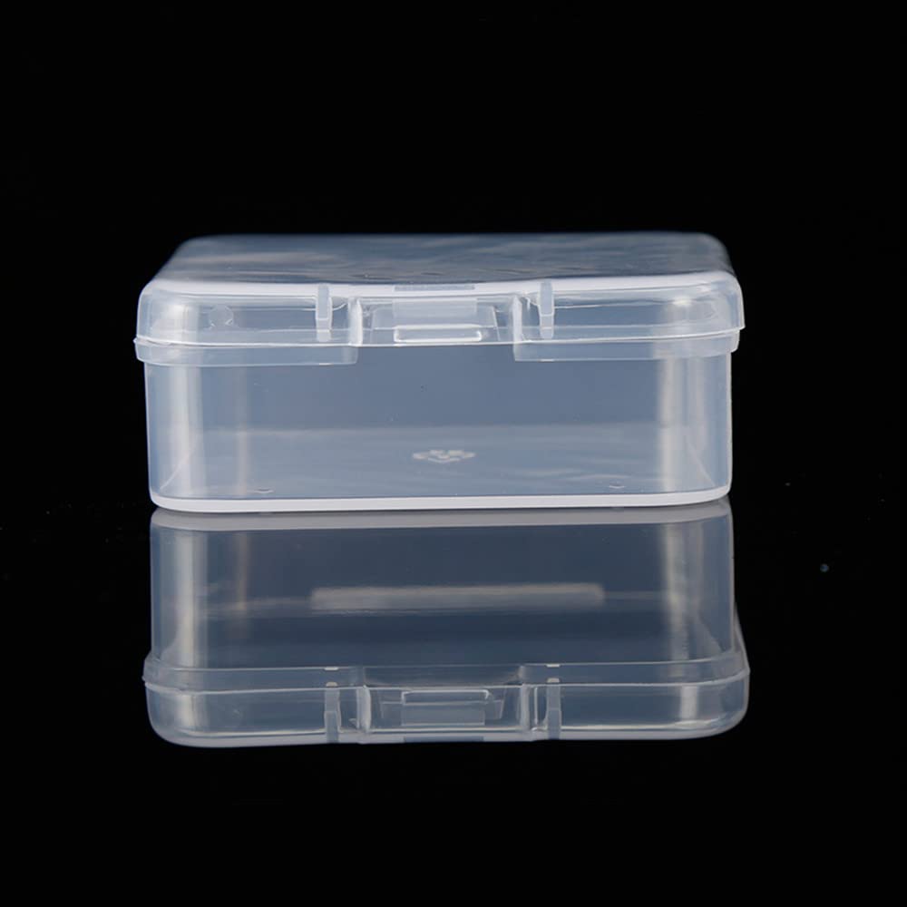 5 Pack Square Storage Box with Hinged Lid, 2.2x2.2x0.8inches Transparent Storage Containers for Accessories, Beads, Crafts and Screws, Classified Storage to Keep The House Tidy