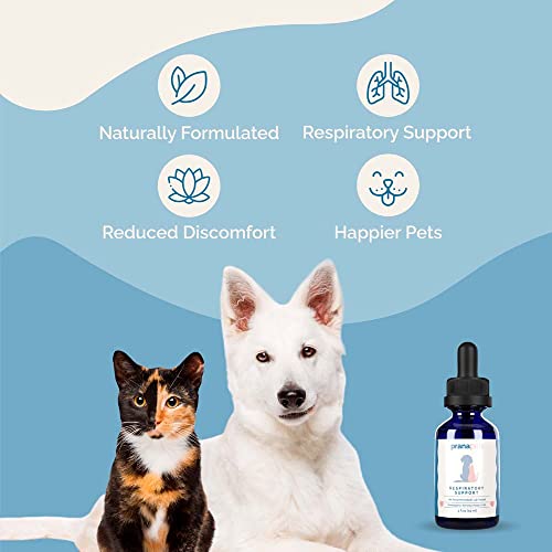 PranaPets Respiratory Support Supplement for Dogs & Cats | Naturally Promotes Optimal Respiratory Function in Pets | Safely aids with Symptoms of Seasonal Allergies