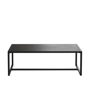 Flash Furniture Brock Commercial Grade Steel Modern Patio Coffee Table, Rectangular Outdoor Coffee Table with Textured Top and Square Leg Frame, Black