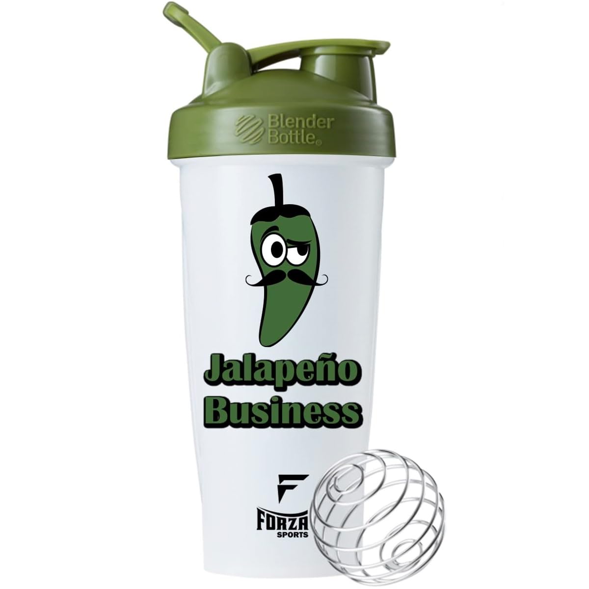 Forza Sports Blender Bottle x Classic 28 oz. Shaker - Jalapeno Business - White