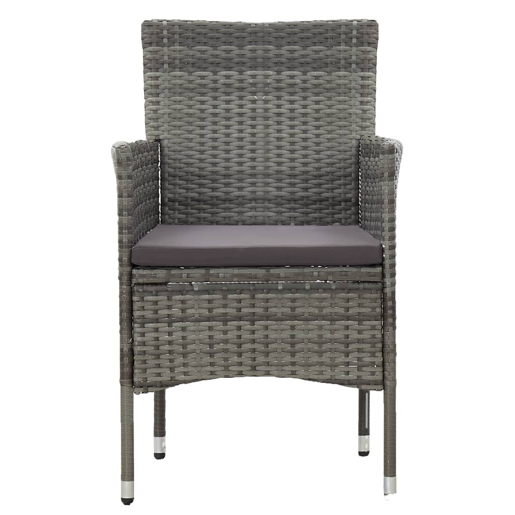 YITHOPI Outdoor Chair,Dining Chair,Wicker Outdoor Furniture,Outdoor Seating,for Patio, Deck, Lawn, Garden, Terrace or Backyard Spare Seat,Garden Dining Chairs 2 pcs Poly Rattan Gray