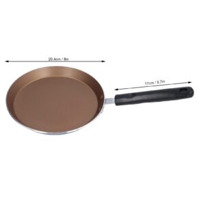 Pancake Griddle, 8in Crepe Pan Tortilla Pan Flat Frying Pan Pancakes Pan for Omelets and Kitchen Induction Cooker (Gold)