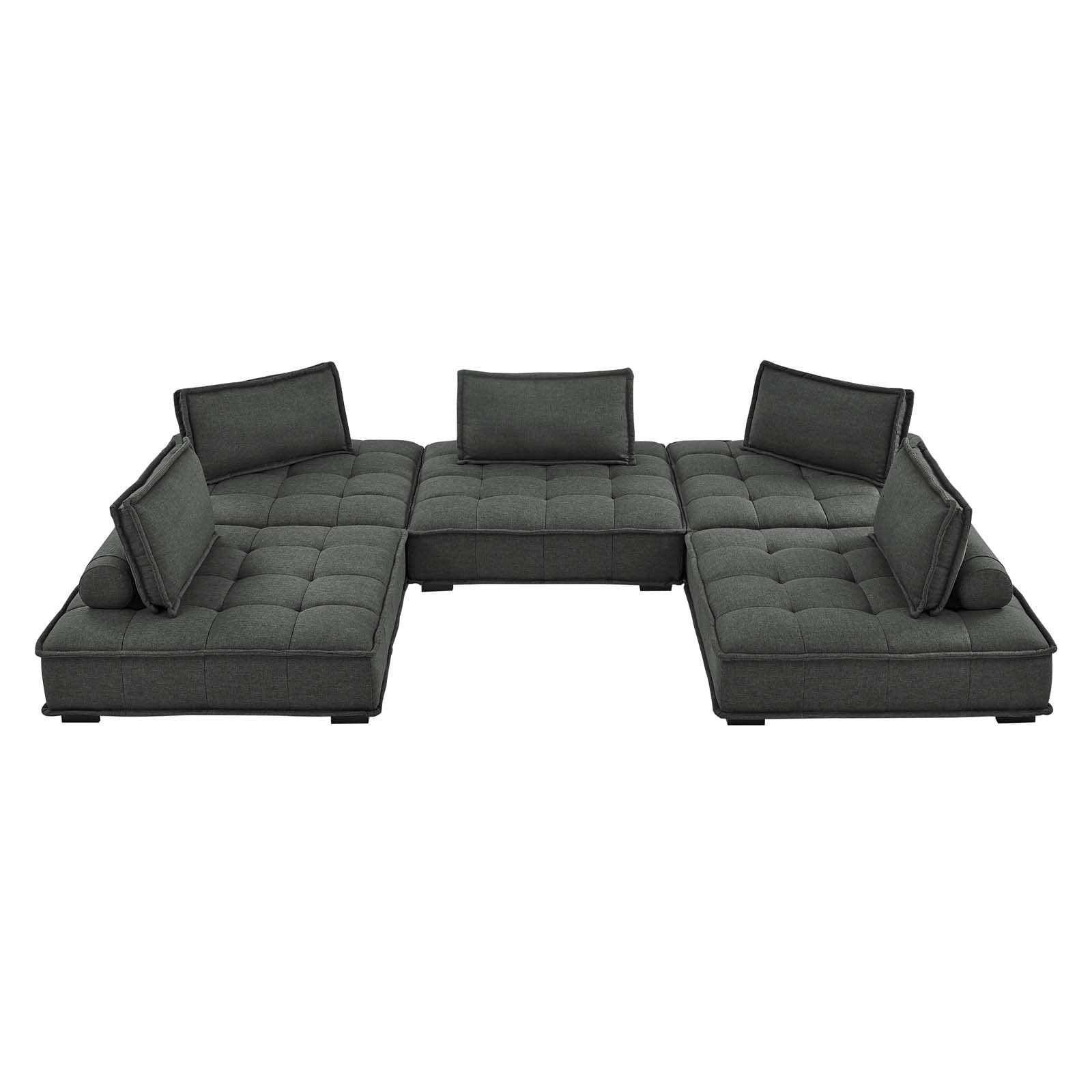 Modway Saunter, 5-Piece Sectional Sofa, Gray